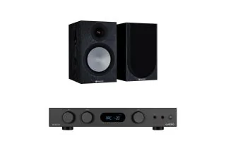 Audiolab 6000A MKII Integrated Amplifier with Monitor Audio Silver 100 7G Bookshelf Speakers