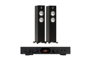 Audiolab 7000A Integrated Amplifier with Monitor Audio Bronze 300 7G Floorstanding Speakers