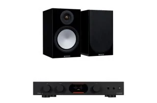 Audiolab 7000A Integrated Amplifier with Monitor Audio Silver 100 7G Speakers