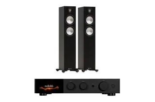 Audiolab 9000A Integrated Amplifier with Monitor Audio Bronze 300 7G Floorstanding Speakers