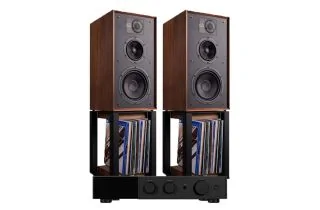 Audiolab 9000A Integrated Amplifier with Wharfedale Linton Heritage Standmount Speakers with Matching Stands
