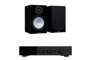 Audiolab 9000A Integrated Amplifier with Monitor Audio Silver 100 7G Speakers