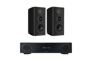 Arcam A15+ Integrated Amplifier with Wharfedale Evo 5.2 Bookshelf Speakers