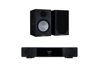 Arcam A25+ Integrated Amplifier with Monitor Audio Silver 100 7G Bookshelf Speakers