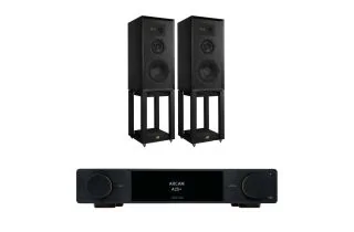 Arcam A25+ Integrated Amplifier with Wharfedale Super Linton Heritage Standmount Speakers with Matching Stands