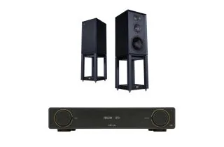 Arcam A5+ Integrated Amplifier with Wharfedale Linton Heritage Standmount Speakers with Matching Stands