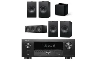 Denon AVC-X4800H 9.4 Ch. 200W 8K AV Amplifier with KEF Q350 5.1 Speaker Package