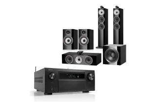 Denon AVC-A1H 15.4 Ch. 210W 8K AV Receiver with Bowers & Wilkins 703 S3 5.1 Speaker Package
