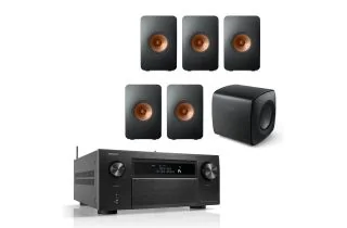 Denon AVC-A1H 15.4 Ch. 210W 8K AV Receiver with KEF LS50 Meta 5.1 Speaker Package