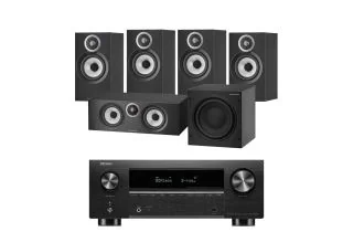 Denon AVC-X3800H 9.4 Ch. 180W 8K AV Receiver with Bowers & Wilkins 607 S3 5.1 Speaker Package (607 S3 Rears)