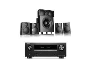 Denon AVC-X3800H 9.4 Ch. 180W 8K AV Receiver with Wharfedale DX-3 5.1 Speaker Package