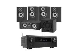 Denon AVC-X4800H 9.4 Ch. 200W 8K AV Amplifier with Bowers & Wilkins 607 S3 5.1 Speaker Package (607 S3 Rears)