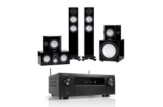 Denon AVC-X4800H 9.4 Ch. 200W 8K AV Amplifier with Monitor Audio Silver 7G 200 5.1 Speaker Package