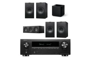 Denon AVR-X1800H 7.2 Ch. 175W 8K AV Receiver with KEF Q350 5.1 Speaker Package