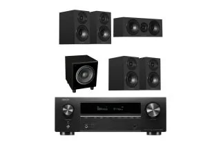 Denon AVR-X1800H 7.2 Ch. 175W 8K AV Receiver with Wharfedale Diamond 12.1i 5.1 Speaker Package