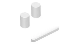 Sonos Beam (Gen 2) with 2x Sonos Era 100 SL - White