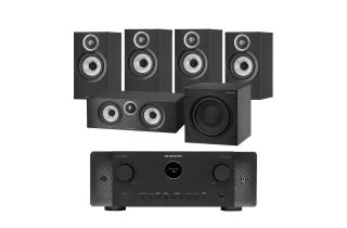 Marantz CINEMA 60 DAB 7.2 Channel AV Receiver with Bowers & Wilkins 607 S3 5.1 Speaker Package (607 S3 Rears)