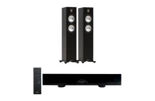 Naim CI UNITI 102 Streaming Integrated Amplifier & Accessories with Monitor Audio Bronze 300 7G Floorstanding Speakers