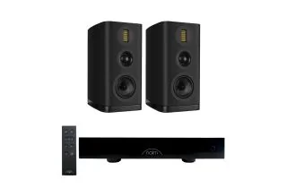 Naim CI UNITI 102 Streaming Integrated Amplifier & Accessories with Wharfedale Evo 5.2 Bookshelf Speakers