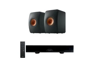 Naim CI UNITI 102 Streaming Integrated Amplifier & Accessories with KEF LS50 Meta Bookshelf Speakers