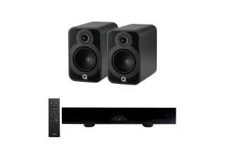 Naim CI UNITI 102 Streaming Integrated Amplifier & Accessories with Q Acoustics 5020 Bookshelf Speakers