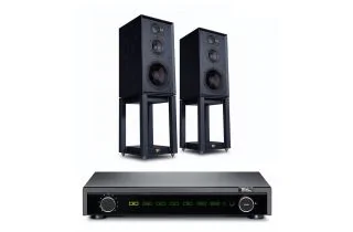 Fell Audio Fell Amp Integrated Amplifier with Wharfedale Linton Heritage Standmount Speakers with Matching Stands