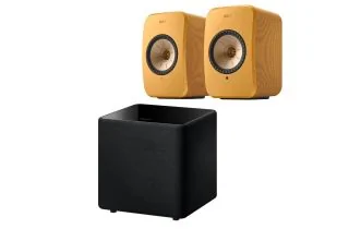KEF LSX II AV Speaker Pack (Single Kube 8 MIE Subwoofer) - Amber Haze