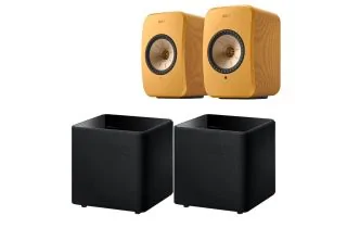 KEF LSX II AV Speaker Pack (Pair of Kube 8 MIE Subwoofers) - Amber Haze