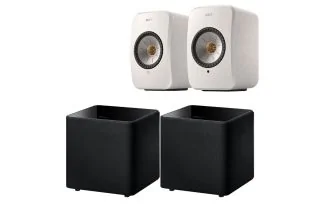 KEF LSX II AV Speaker Pack (Pair of Kube 8 MIE Subwoofers) - Cotton White