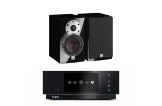 Naim Uniti Atom HDMI Streaming Amplifier with Dali MENUET Bookshelf Speakers