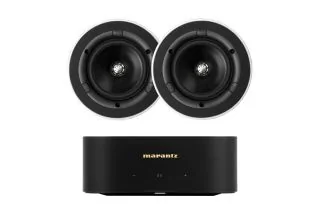 Marantz MODEL M1 2.1 Channel Streaming Amplifier with KEF Ci130QR Round In-Wall/Ceiling Speakers