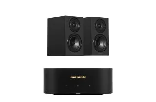 Marantz MODEL M1 2.1 Channel Streaming Amplifier with Wharfedale Diamond 12.1i Bookshelf Speakers