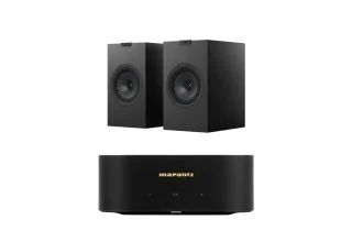 Marantz MODEL M1 2.1 Channel Streaming Amplifier with KEF Q3 META Bookshelf Speakers