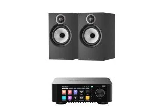 Eversolo Play Integrated Streaming Amplifier with Bowers & Wilkins 606 S3 Standmount Speakers