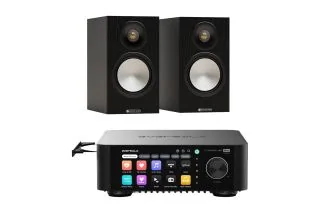 Eversolo Play CD Integrated Streaming Amplifier with Monitor Audio Bronze 50 7G Bookshelf Speakers
