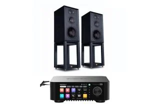 Eversolo Play CD Integrated Streaming Amplifier with Wharfedale Linton Heritage Standmount Speakers with Matching Stands