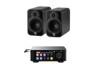 Eversolo Play CD Integrated Streaming Amplifier with Q Acoustics 5020 Bookshelf Speakers