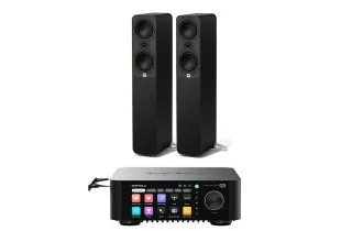 Eversolo Play CD Integrated Streaming Amplifier with Q Acoustics Q 5040 Floorstanding Speakers