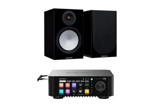 Eversolo Play CD Integrated Streaming Amplifier with Monitor Audio Silver 100 7G Speakers