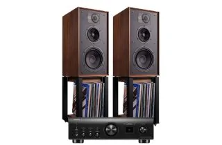 Denon PMA-1700NE Integrated Amplifier with Wharfedale Linton Heritage Standmount Speakers with Matching Stands