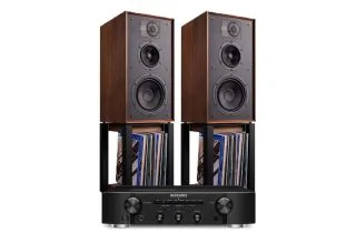 Marantz PM6007 Integrated Amplifier with Wharfedale Linton Heritage Standmount Speakers with Matching Stands