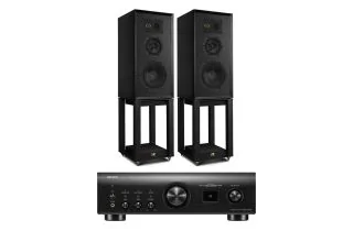 Denon PMA-1700NE Integrated Amplifier with Wharfedale Super Linton Heritage Standmount Speakers with Matching Stands
