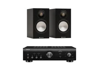Denon PMA-600NE Integrated Amplifier with Monitor Audio Bronze 50 7G Bookshelf Speakers