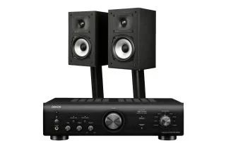 Denon PMA-600NE Integrated Amplifier with Polk Monitor XT15 Compact Bookshelf Speakers 