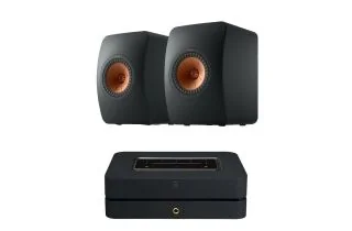 Bluesound POWERNODE N331 (2025) Multi-Room Music Streaming Amplifier with KEF LS50 Meta Bookshelf Speakers