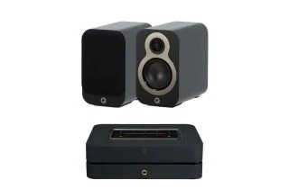 Bluesound POWERNODE N331 (2025) Multi-Room Music Streaming Amplifier with Q Acoustics 3010c Bookshelf Speakers