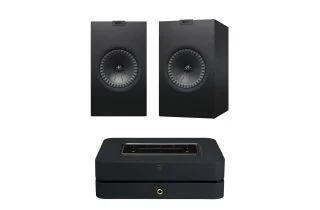 Bluesound POWERNODE N331 (2025) Multi-Room Music Streaming Amplifier with KEF Q350 Bookshelf Speakers