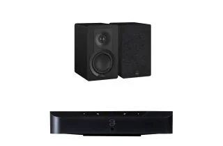 Bluesound POWERNODE EDGE Compact Wireless Music Streaming Amplifier with Dali Kupid Bookshelf Speakers