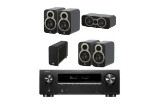 Denon AVR-X1800H 7.2 Ch. 175W 8K AV Receiver with Q Acoustics 3010c 5.1 Speaker Package