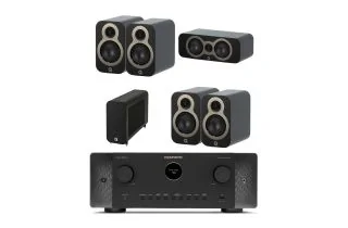 Marantz CINEMA 60 DAB 7.2 Channel AV Receiver with Q Acoustics 3010c 5.1 Speaker Package